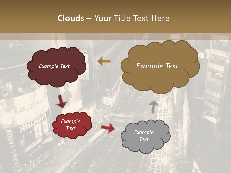 A Black And White Photo Of A City At Night PowerPoint Template