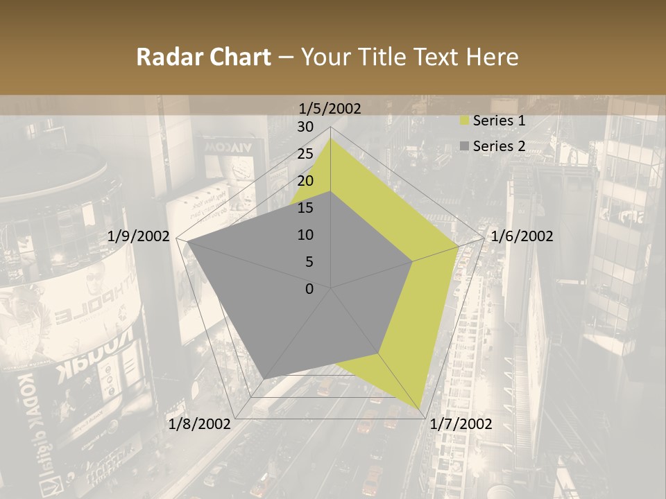 A Black And White Photo Of A City At Night PowerPoint Template