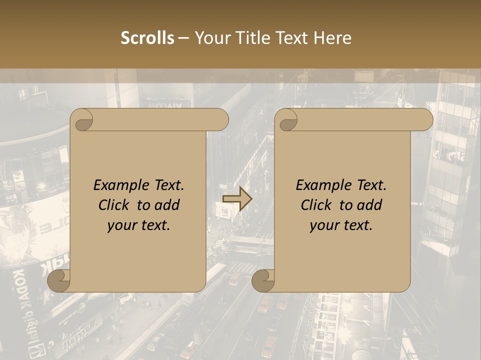 A Black And White Photo Of A City At Night PowerPoint Template