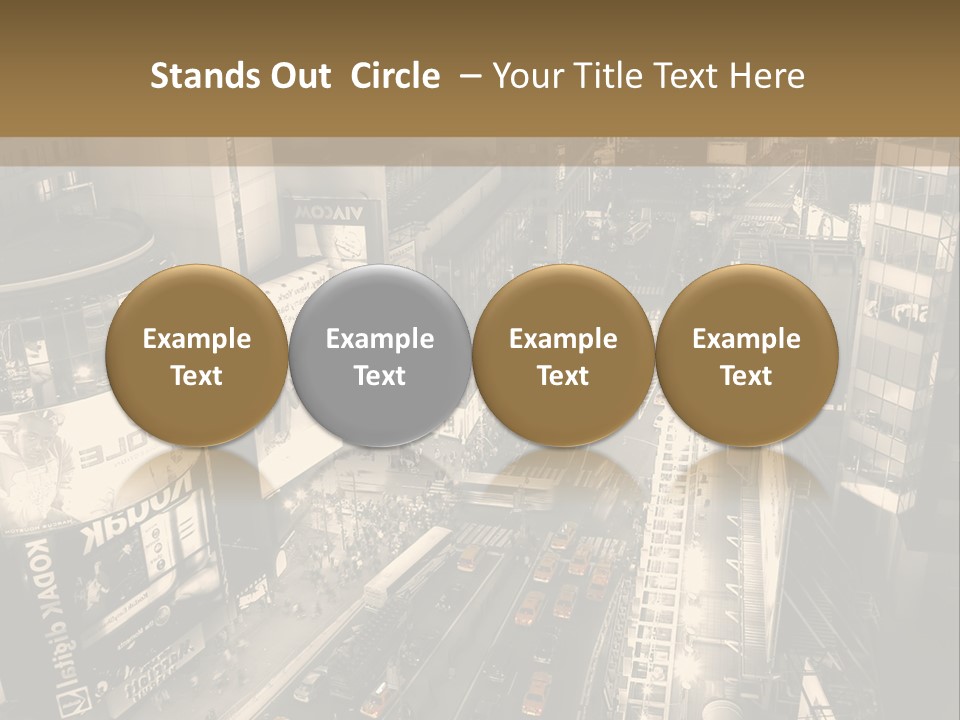 A Black And White Photo Of A City At Night PowerPoint Template