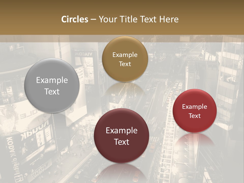 A Black And White Photo Of A City At Night PowerPoint Template