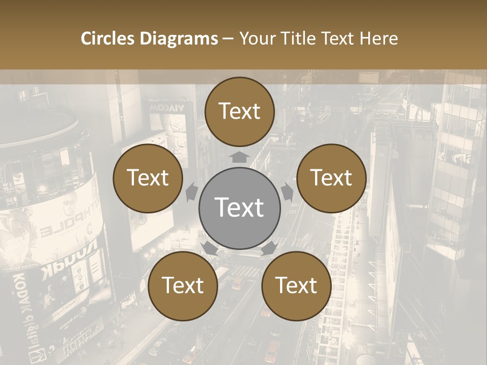 A Black And White Photo Of A City At Night PowerPoint Template