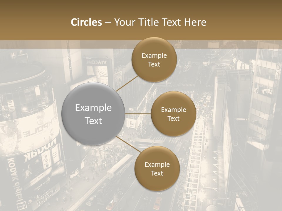 A Black And White Photo Of A City At Night PowerPoint Template