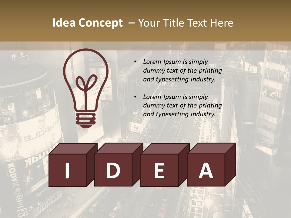 A Black And White Photo Of A City At Night PowerPoint Template