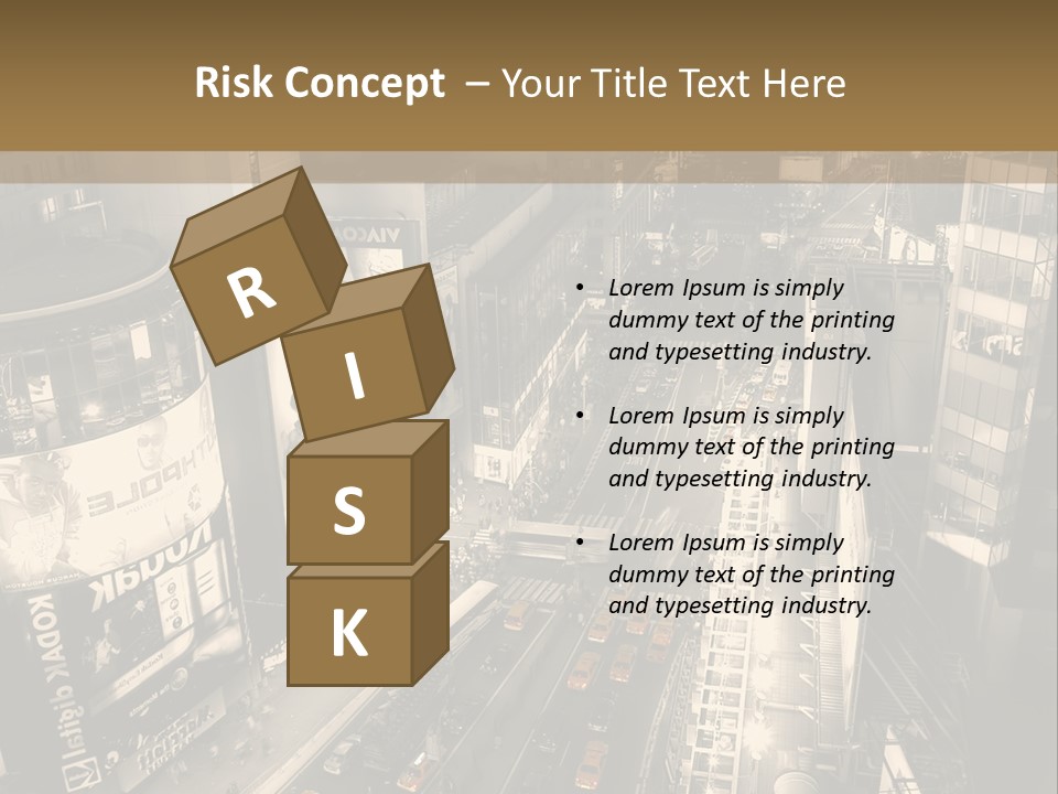 A Black And White Photo Of A City At Night PowerPoint Template