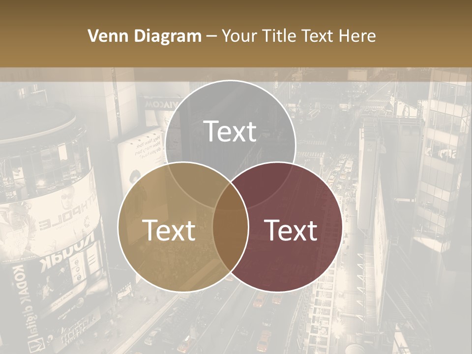 A Black And White Photo Of A City At Night PowerPoint Template