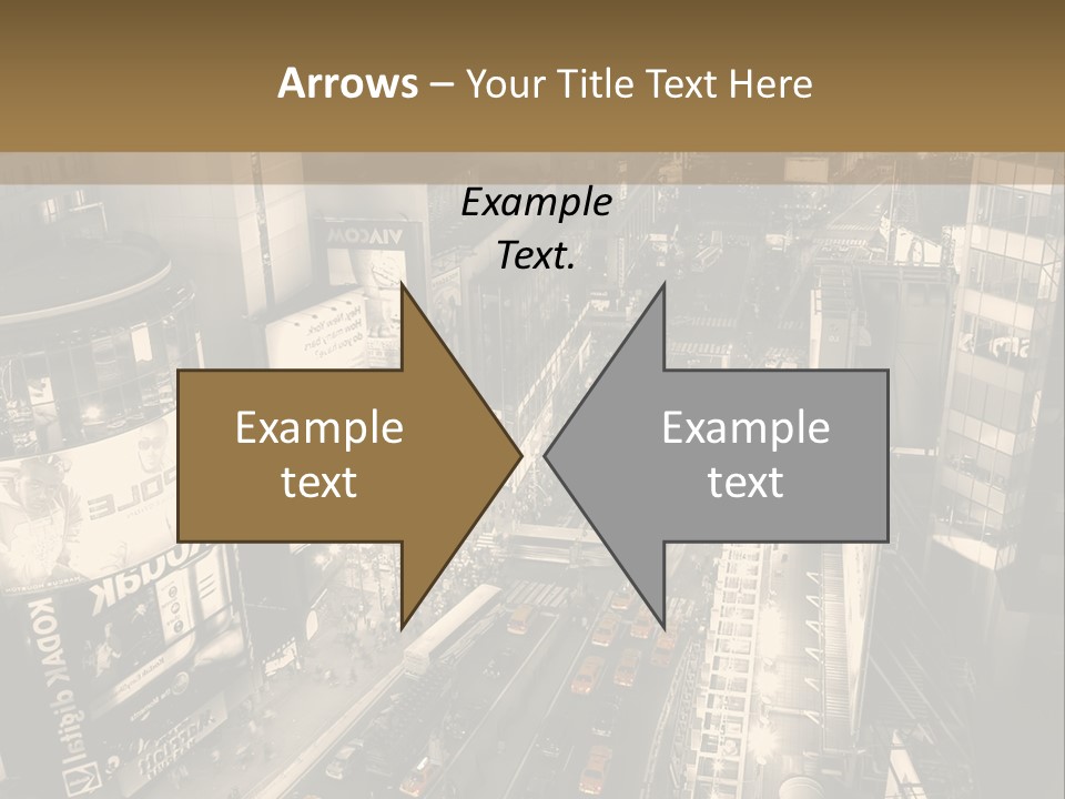 A Black And White Photo Of A City At Night PowerPoint Template