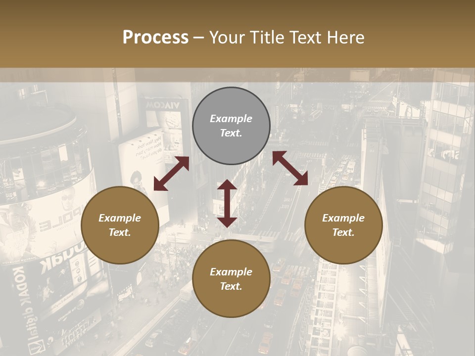 A Black And White Photo Of A City At Night PowerPoint Template