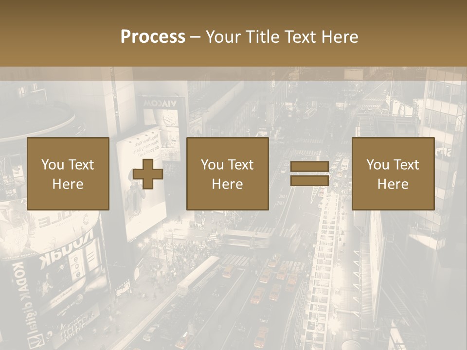 A Black And White Photo Of A City At Night PowerPoint Template