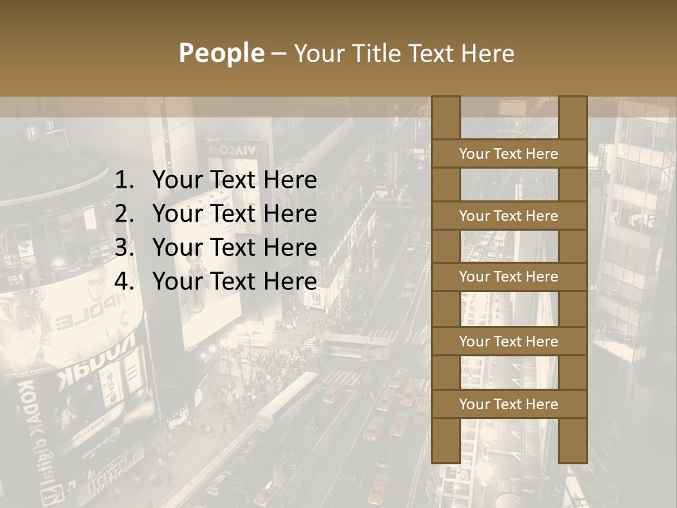 A Black And White Photo Of A City At Night PowerPoint Template