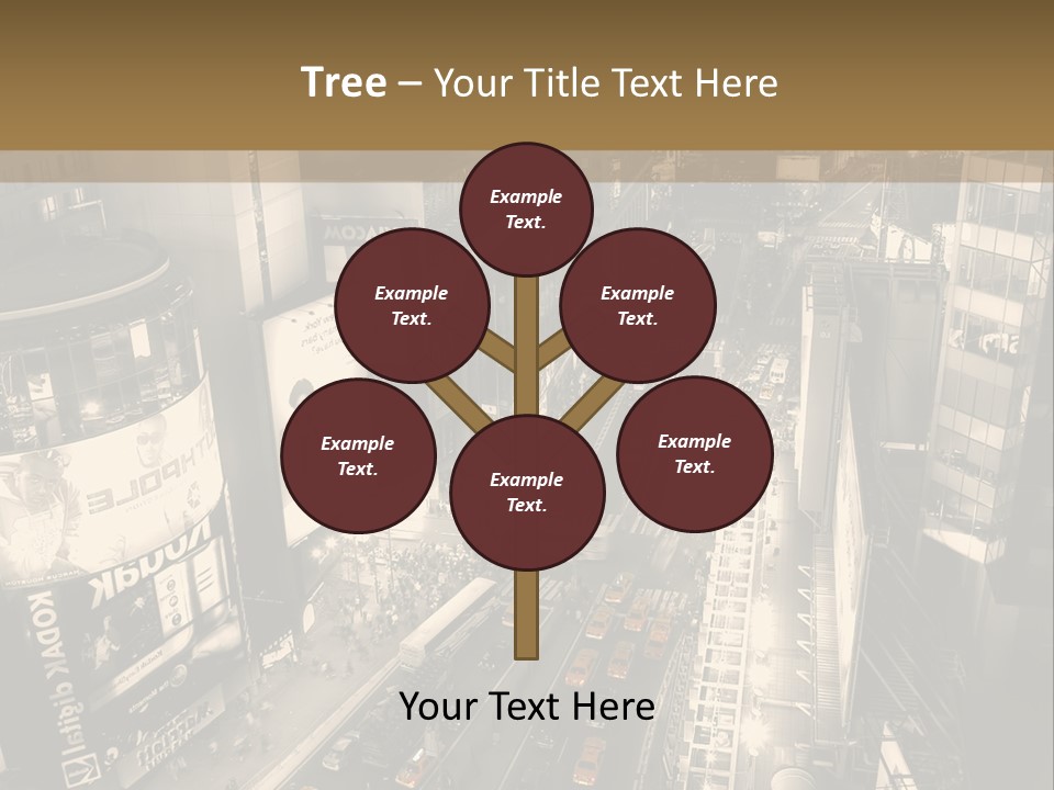 A Black And White Photo Of A City At Night PowerPoint Template