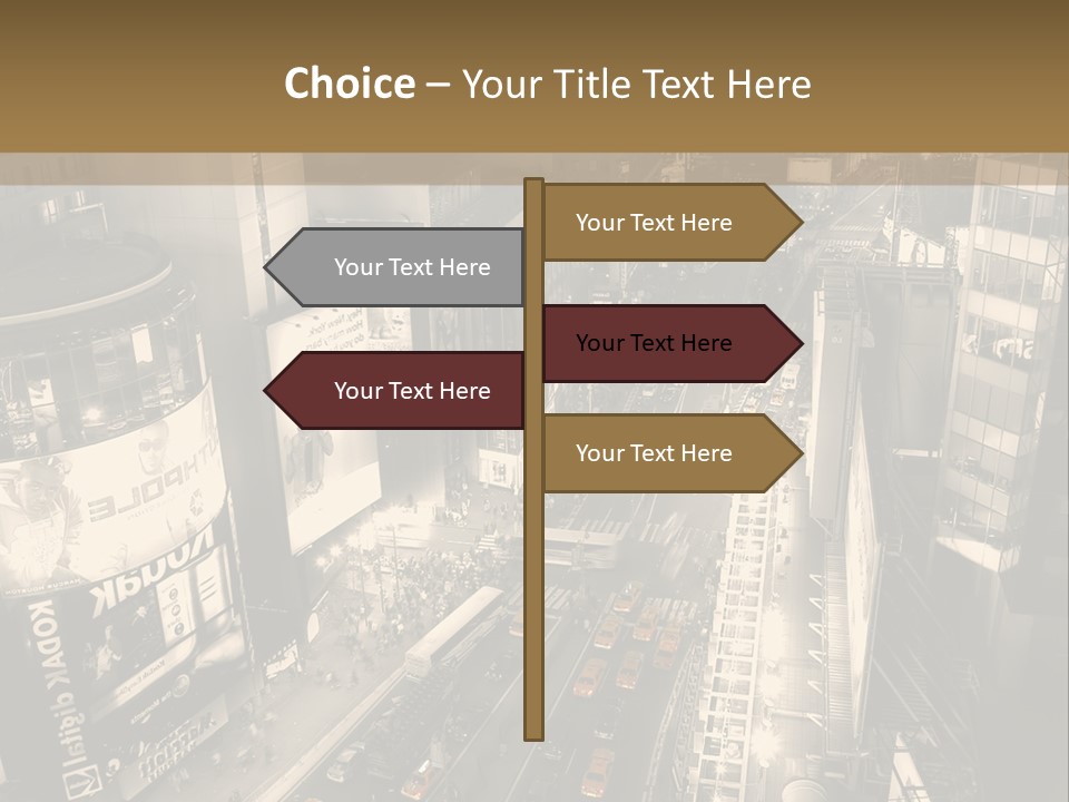 A Black And White Photo Of A City At Night PowerPoint Template