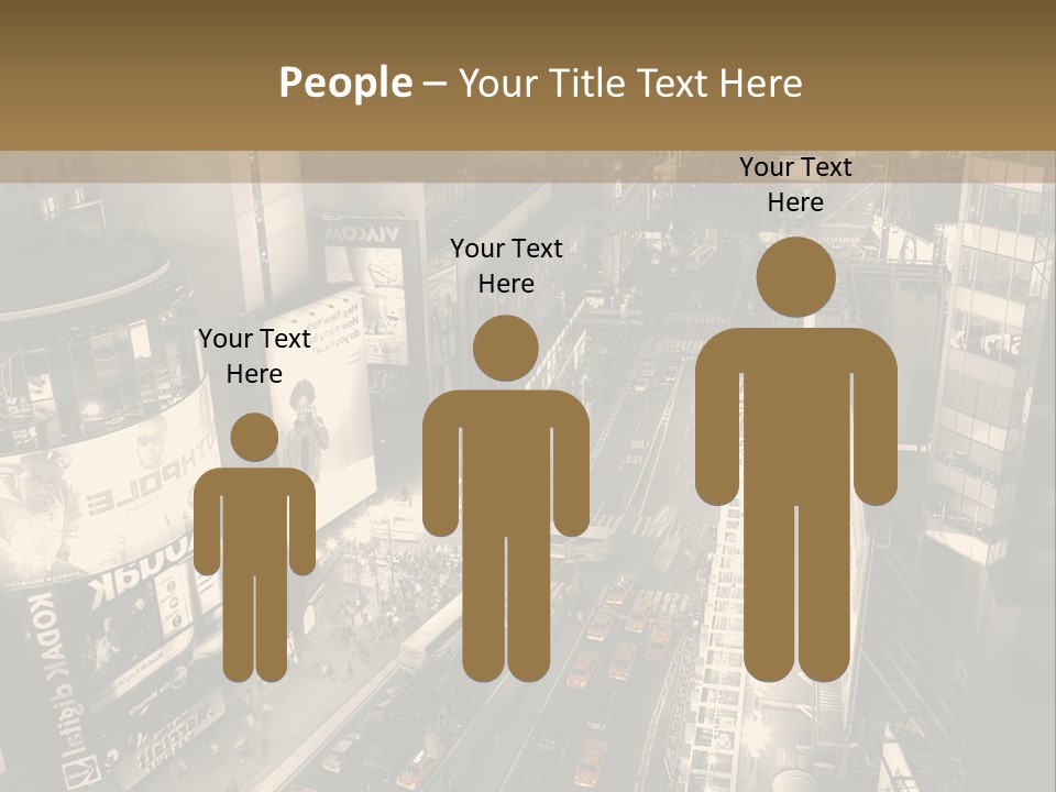 A Black And White Photo Of A City At Night PowerPoint Template