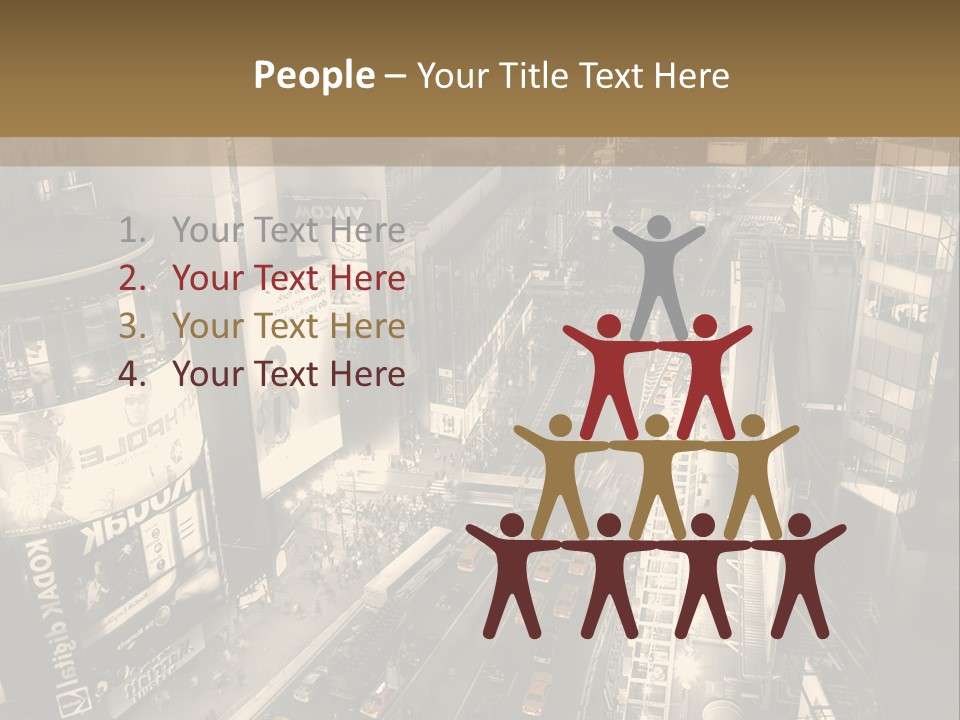 A Black And White Photo Of A City At Night PowerPoint Template