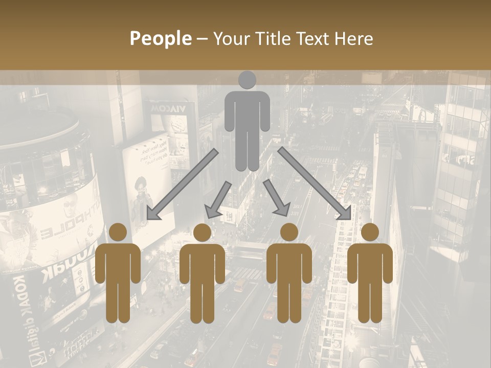 A Black And White Photo Of A City At Night PowerPoint Template