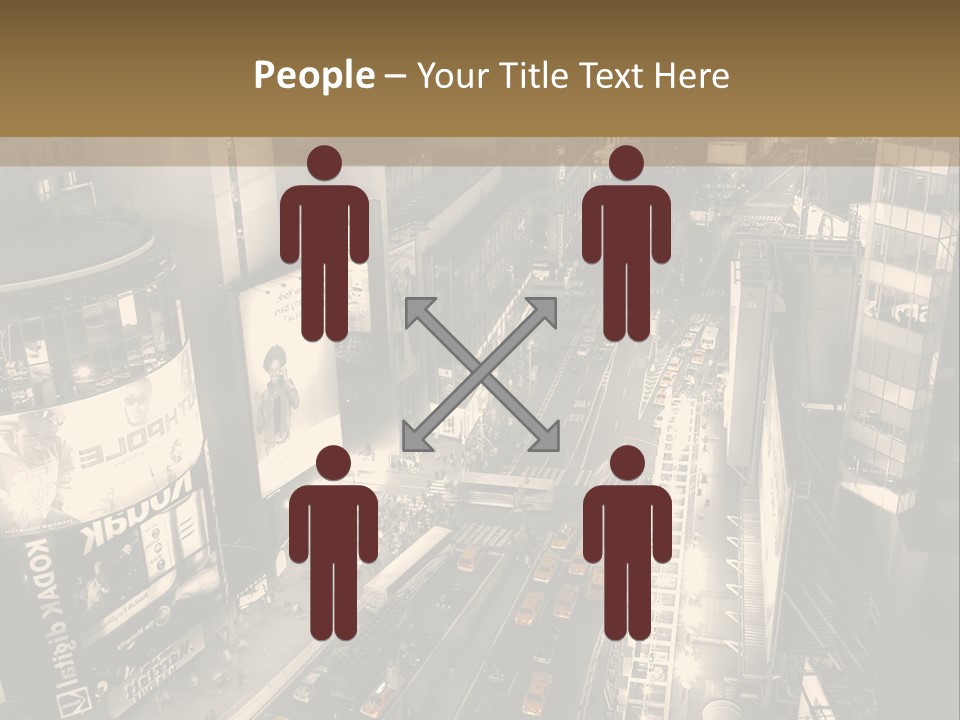 A Black And White Photo Of A City At Night PowerPoint Template