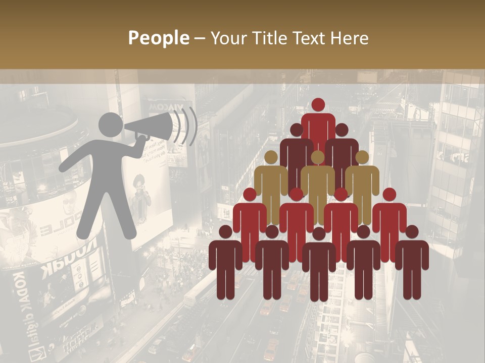 A Black And White Photo Of A City At Night PowerPoint Template