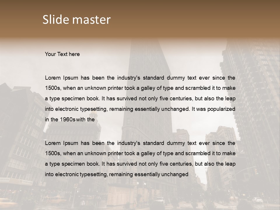 A Picture Of A Very Tall Building In The City PowerPoint Template