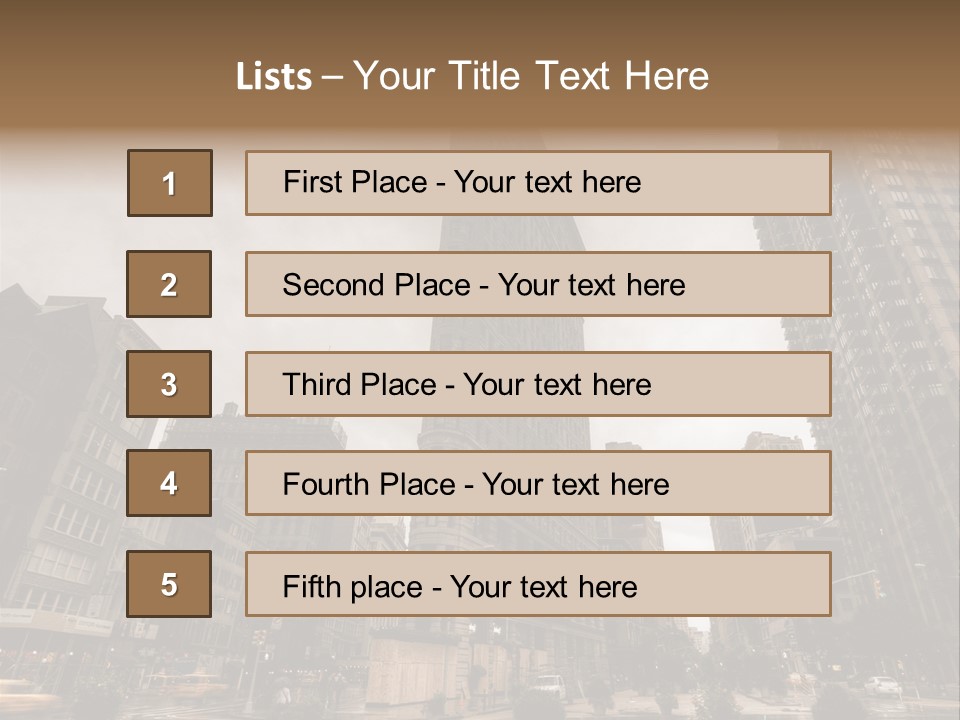 A Picture Of A Very Tall Building In The City PowerPoint Template