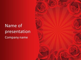 Wedding Blossom Red PowerPoint Template