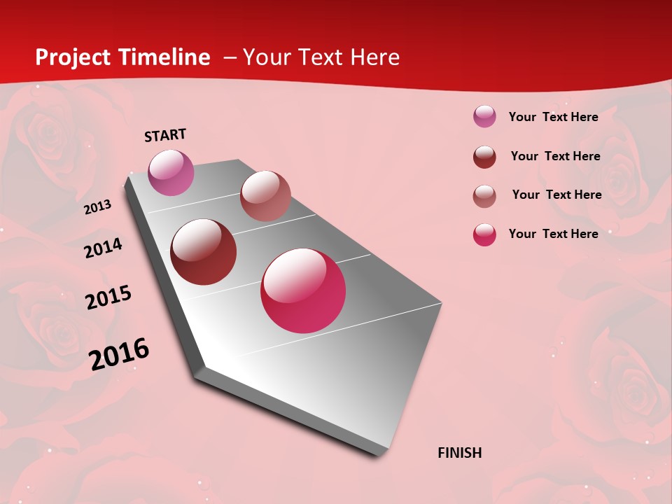 Wedding Blossom Red PowerPoint Template