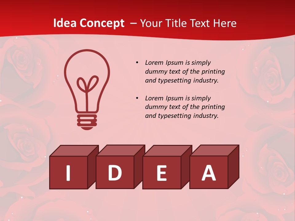 Wedding Blossom Red PowerPoint Template