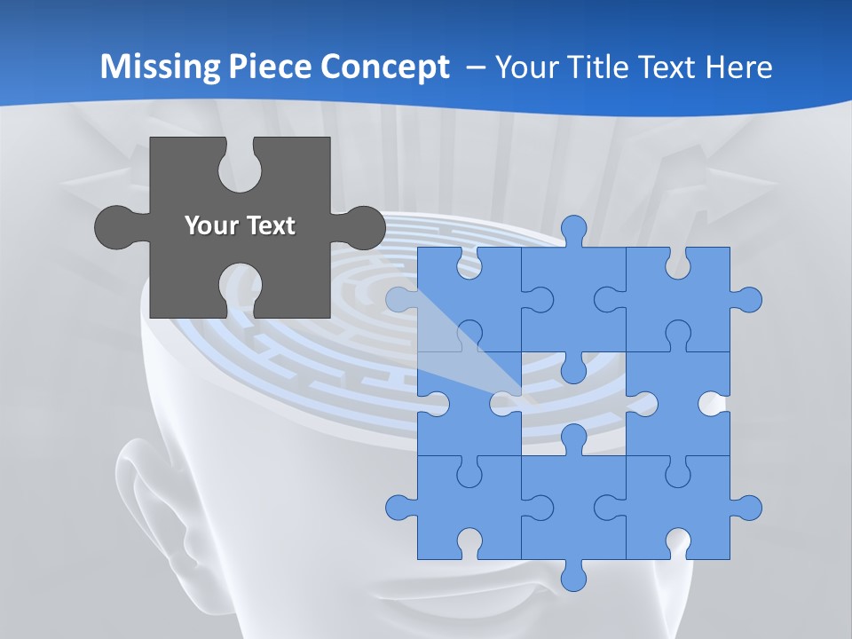 A Man's Head With A Maze In The Middle Of It PowerPoint Template
