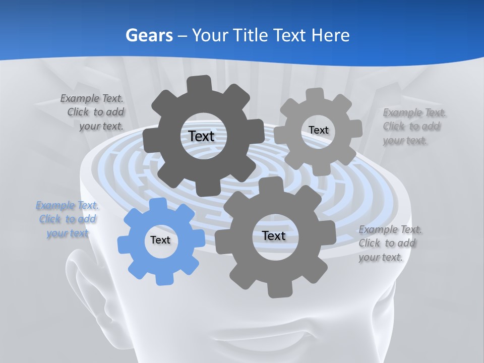A Man's Head With A Maze In The Middle Of It PowerPoint Template