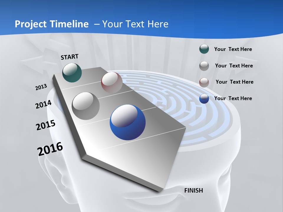 A Man's Head With A Maze In The Middle Of It PowerPoint Template