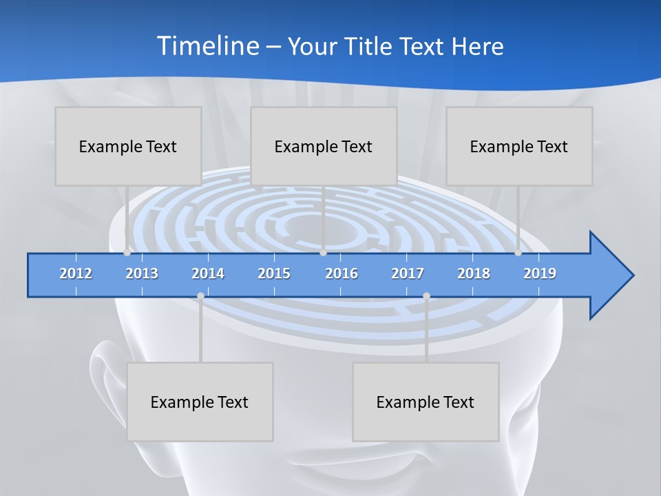 A Man's Head With A Maze In The Middle Of It PowerPoint Template