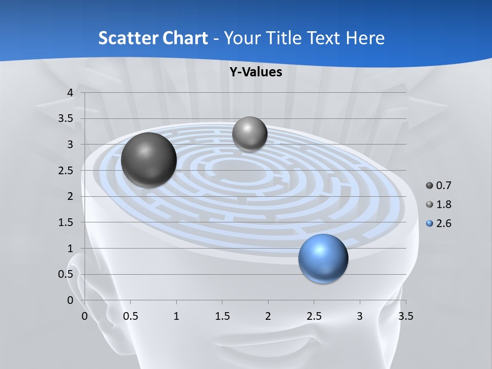 A Man's Head With A Maze In The Middle Of It PowerPoint Template