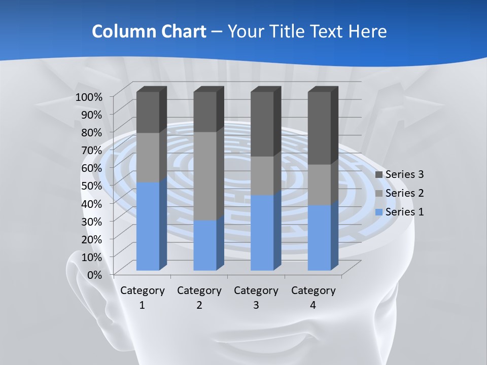 A Man's Head With A Maze In The Middle Of It PowerPoint Template