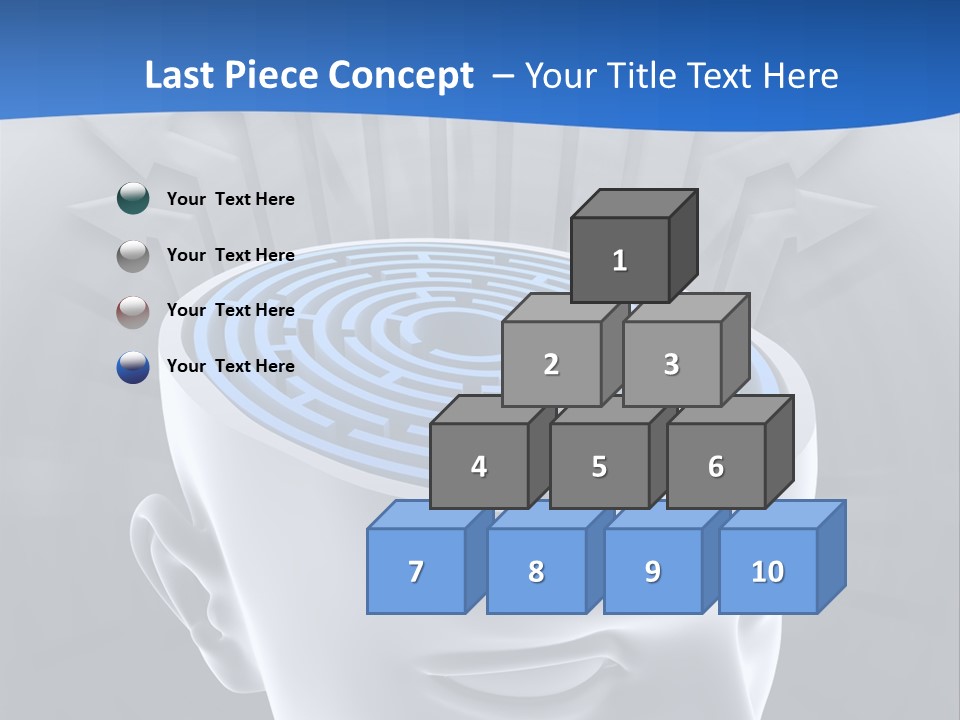 A Man's Head With A Maze In The Middle Of It PowerPoint Template