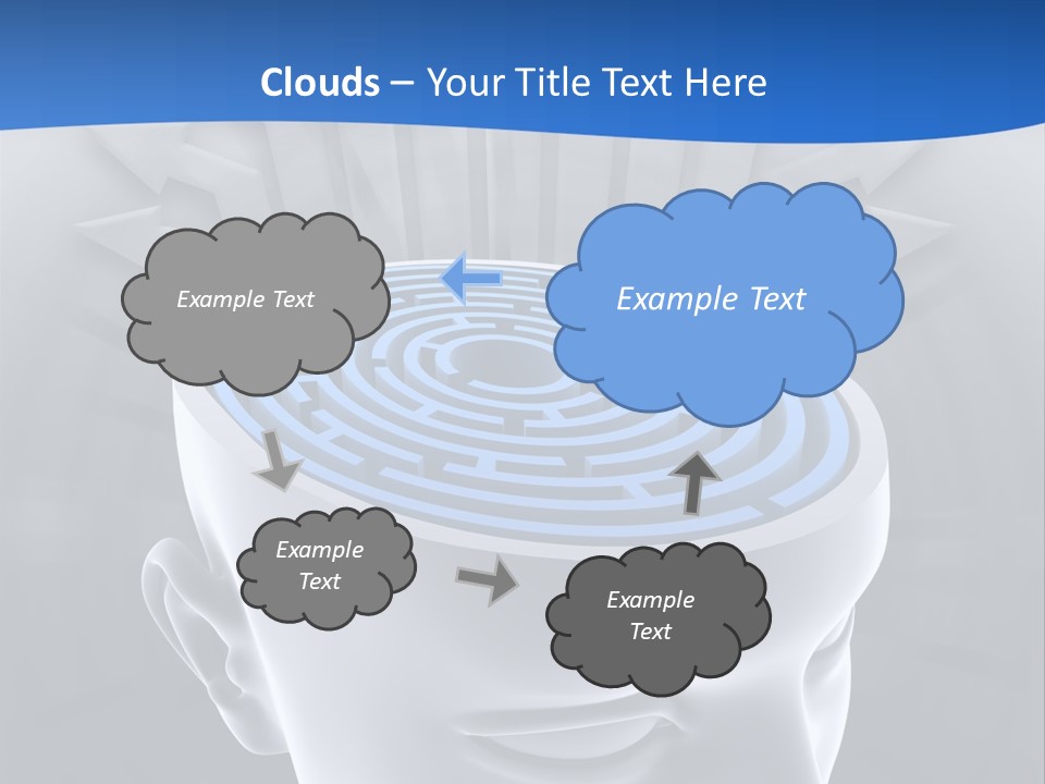 A Man's Head With A Maze In The Middle Of It PowerPoint Template