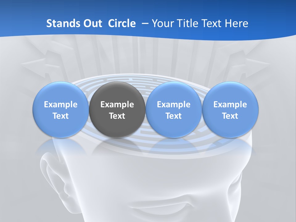 A Man's Head With A Maze In The Middle Of It PowerPoint Template
