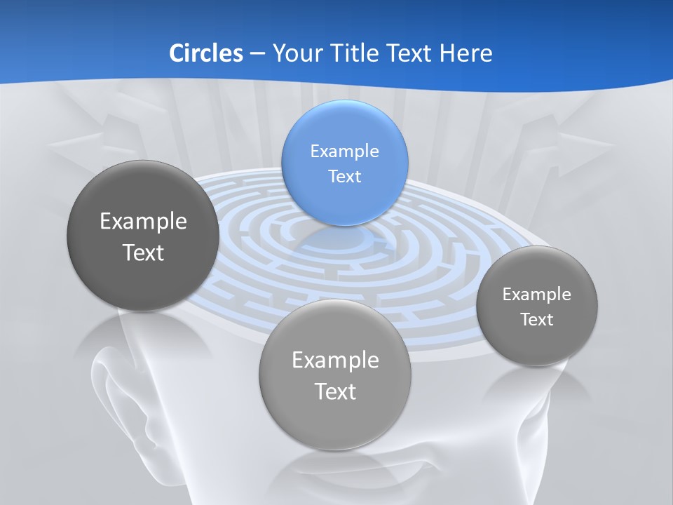 A Man's Head With A Maze In The Middle Of It PowerPoint Template