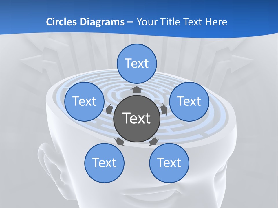 A Man's Head With A Maze In The Middle Of It PowerPoint Template