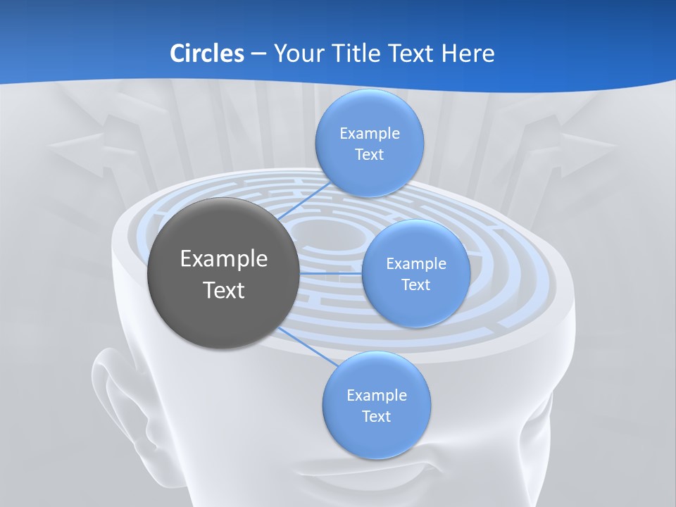 A Man's Head With A Maze In The Middle Of It PowerPoint Template