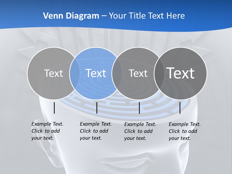 A Man's Head With A Maze In The Middle Of It PowerPoint Template