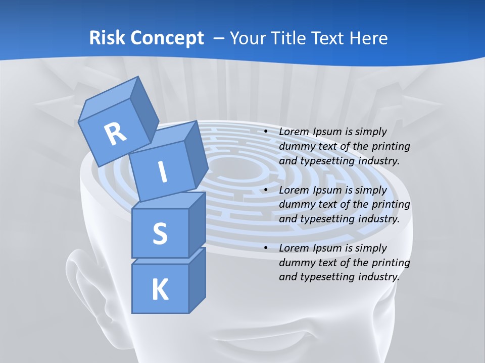 A Man's Head With A Maze In The Middle Of It PowerPoint Template