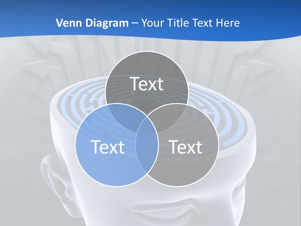 A Man's Head With A Maze In The Middle Of It PowerPoint Template