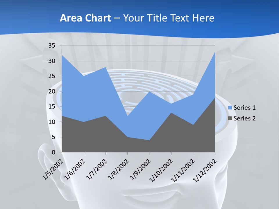 A Man's Head With A Maze In The Middle Of It PowerPoint Template