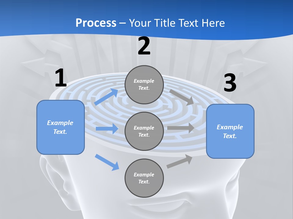 A Man's Head With A Maze In The Middle Of It PowerPoint Template