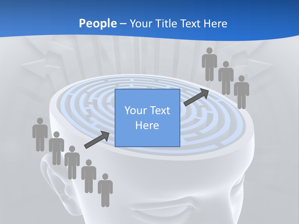 A Man's Head With A Maze In The Middle Of It PowerPoint Template
