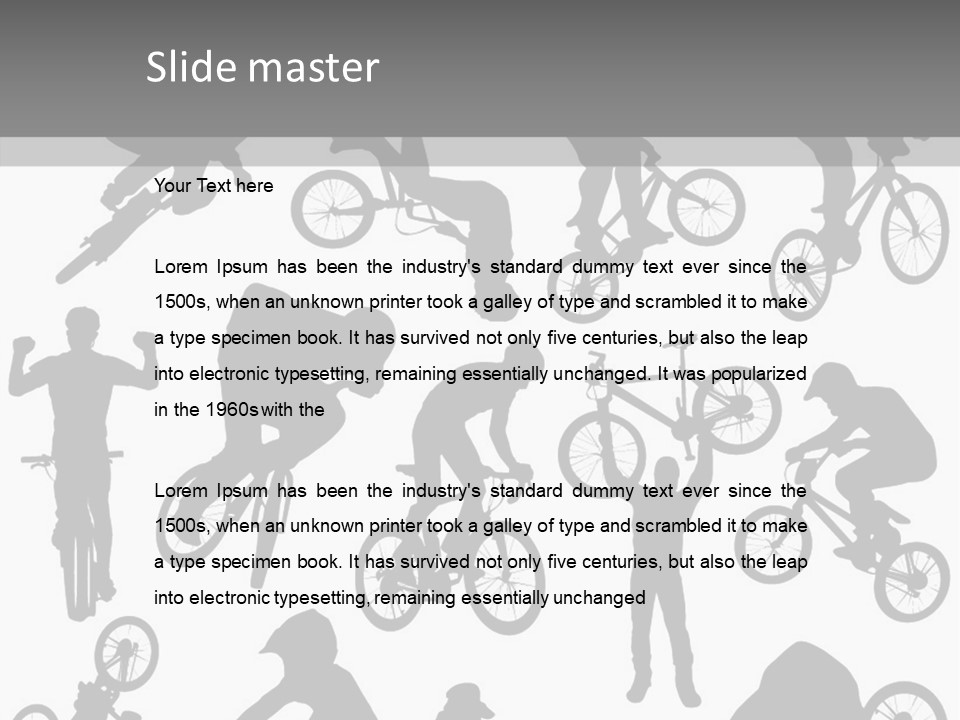 Mountain Drawing Bike PowerPoint Template