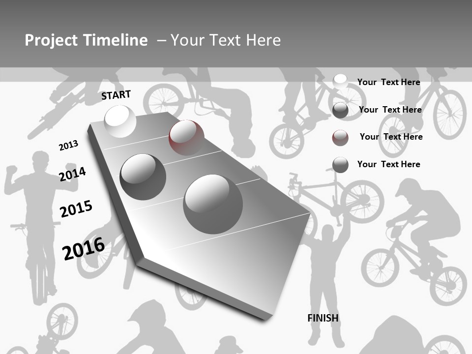 Mountain Drawing Bike PowerPoint Template