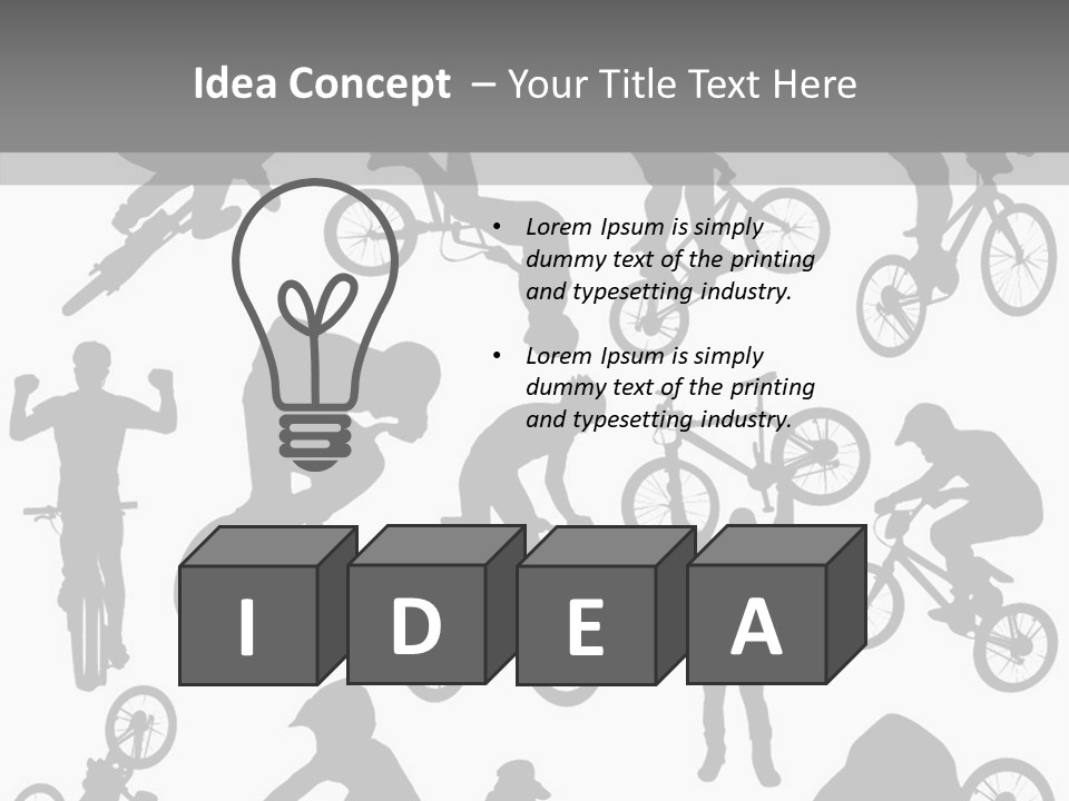 Mountain Drawing Bike PowerPoint Template