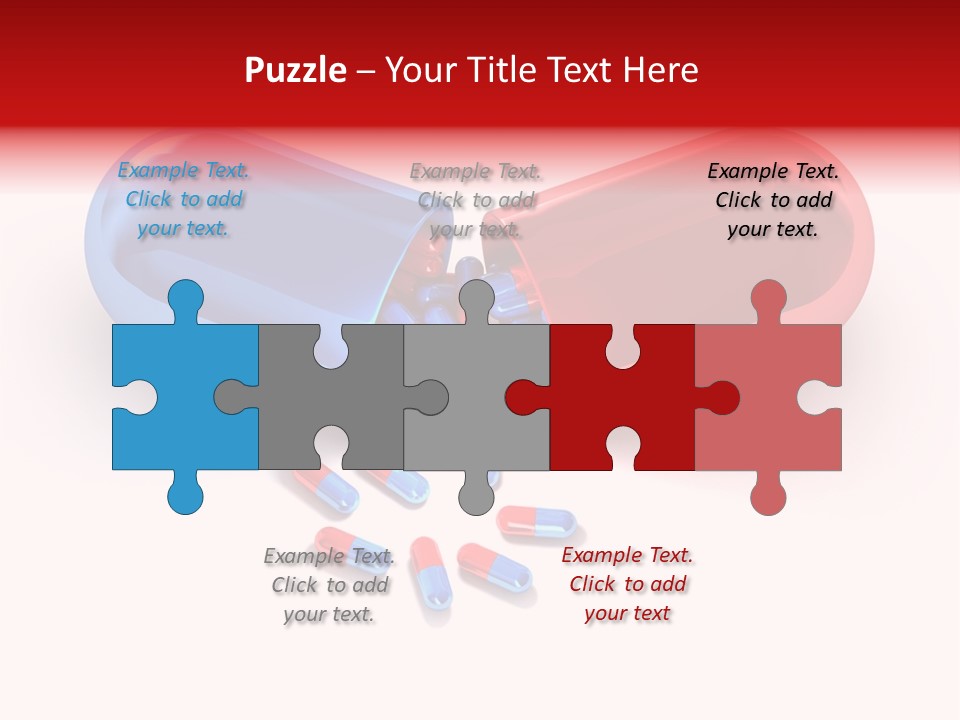 A Blue And Red Pill Pill With Red And Blue Pills Spilling Out Of It PowerPoint Template