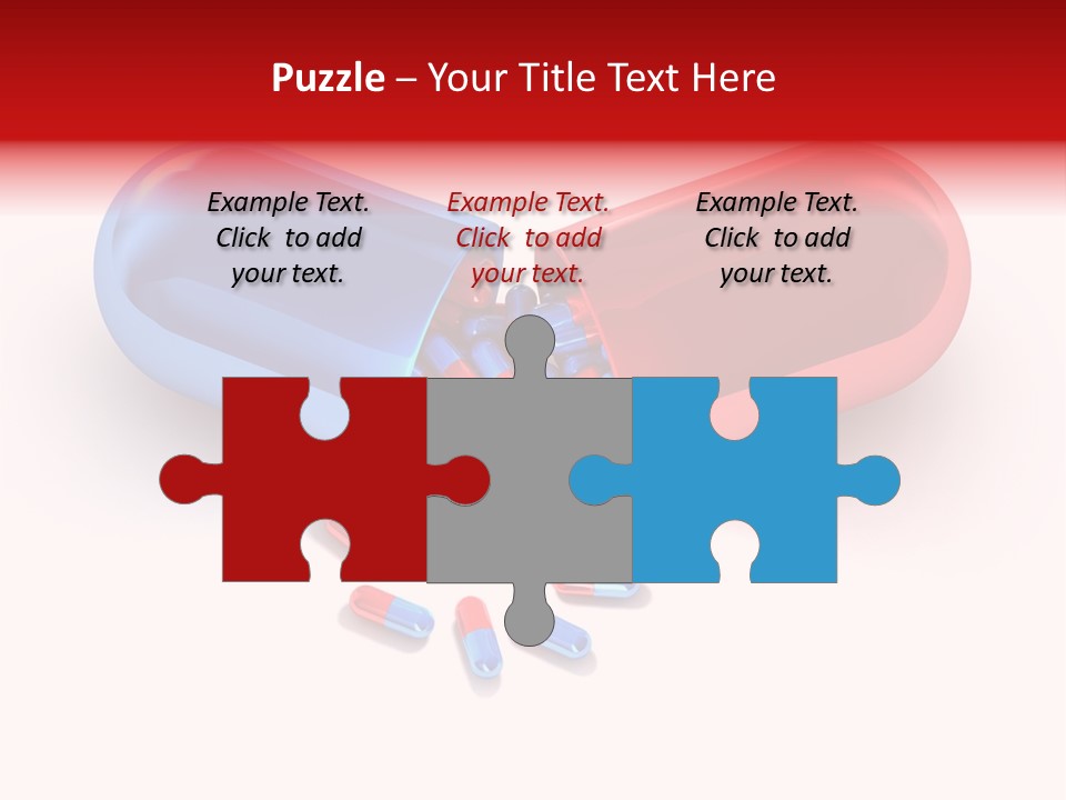 A Blue And Red Pill Pill With Red And Blue Pills Spilling Out Of It PowerPoint Template