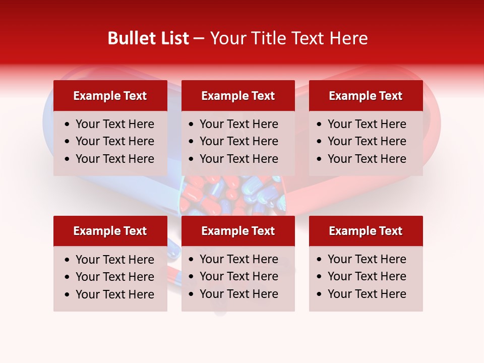 A Blue And Red Pill Pill With Red And Blue Pills Spilling Out Of It PowerPoint Template